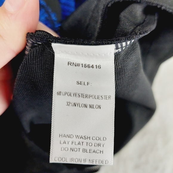 Wow Gold Label Blue & Black Zebra V Neck Bodycon Dress 183 - Picture 7 of 8